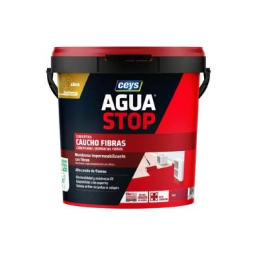 Aguastop caucho fibras. Negro 1 Kg