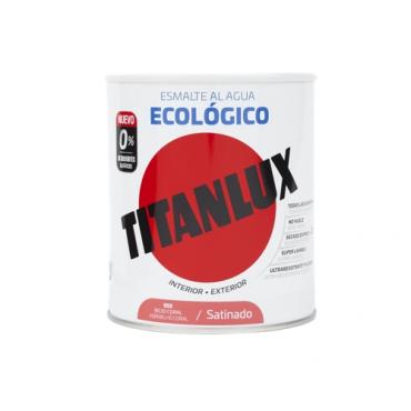 Titanlux esmalte ecológico satinado rojo coral 750ml.